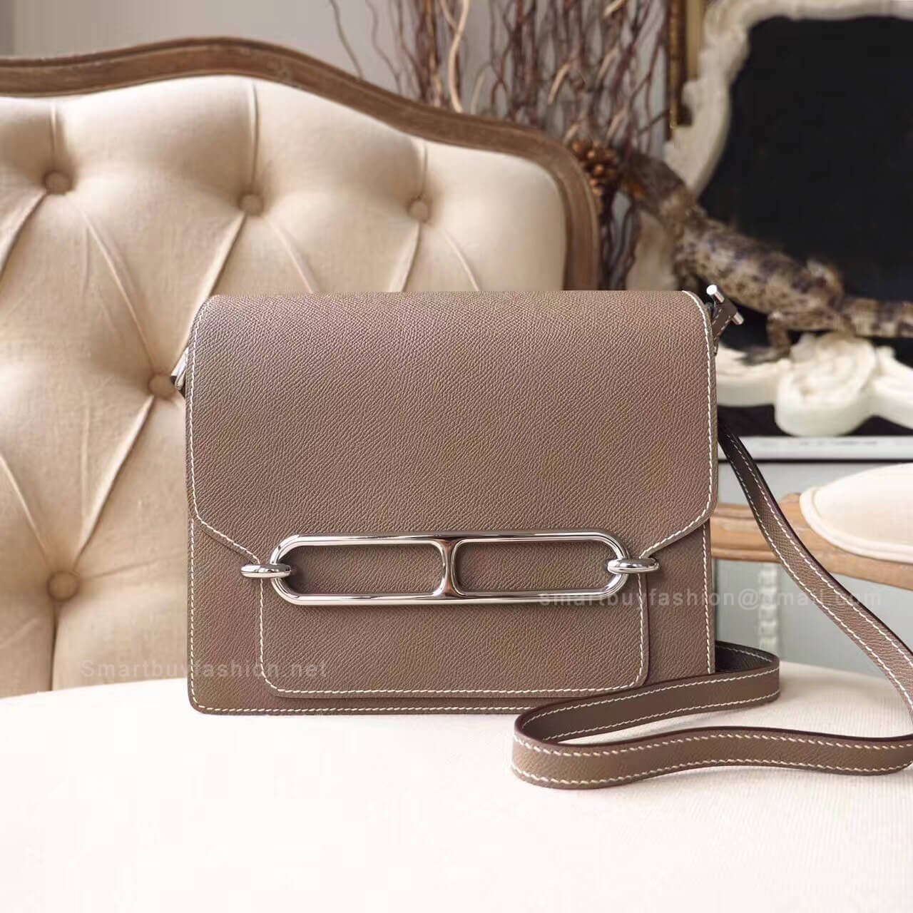 Hermes Roulis 23 Bag in ck18 Etoupe Epsom PHW